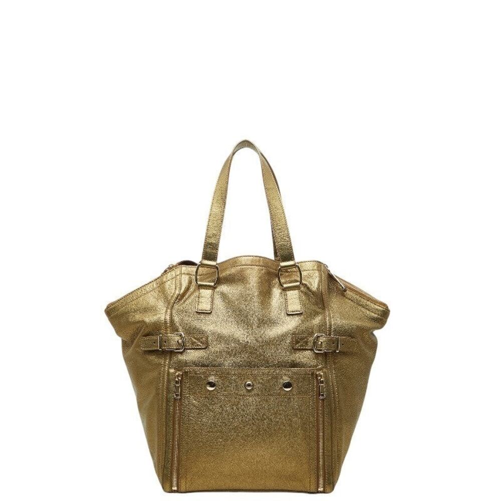 Saint Laurent Rive Gauche Downtown Leather Tote Bag Gold